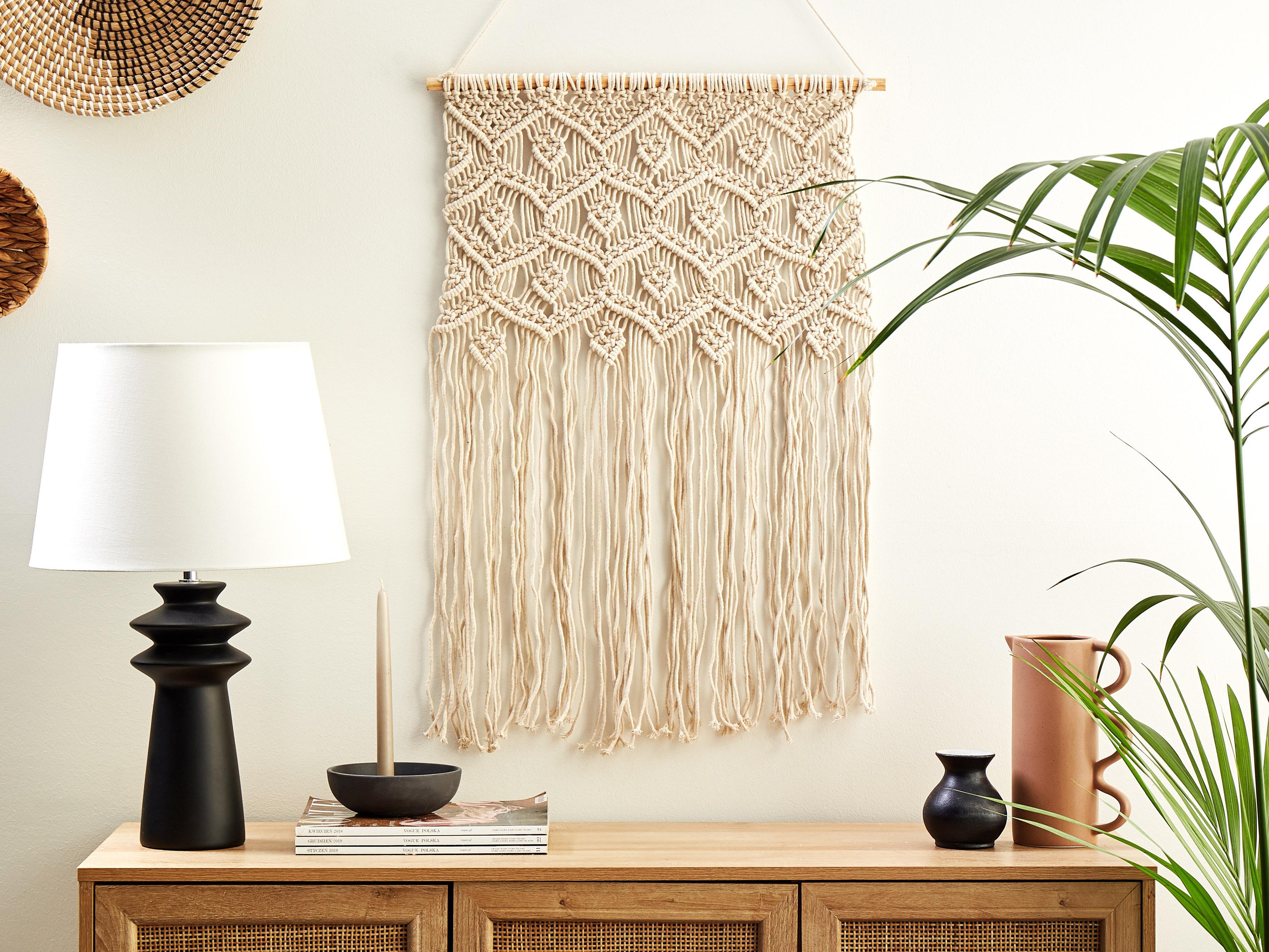 Stoffen wanddecoratie KALERI Katoen 102 cm Beige