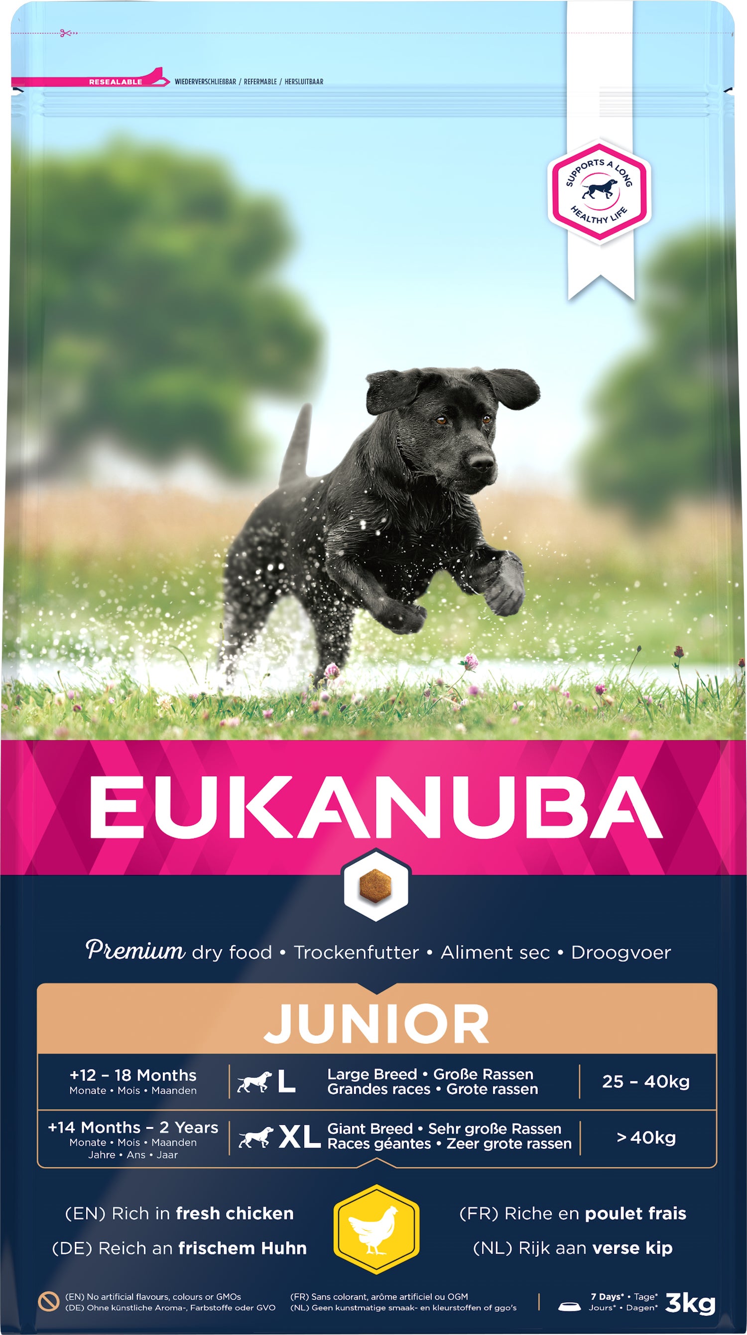 Eukanuba hondenvoer junior (extra) groot kip 3 kg