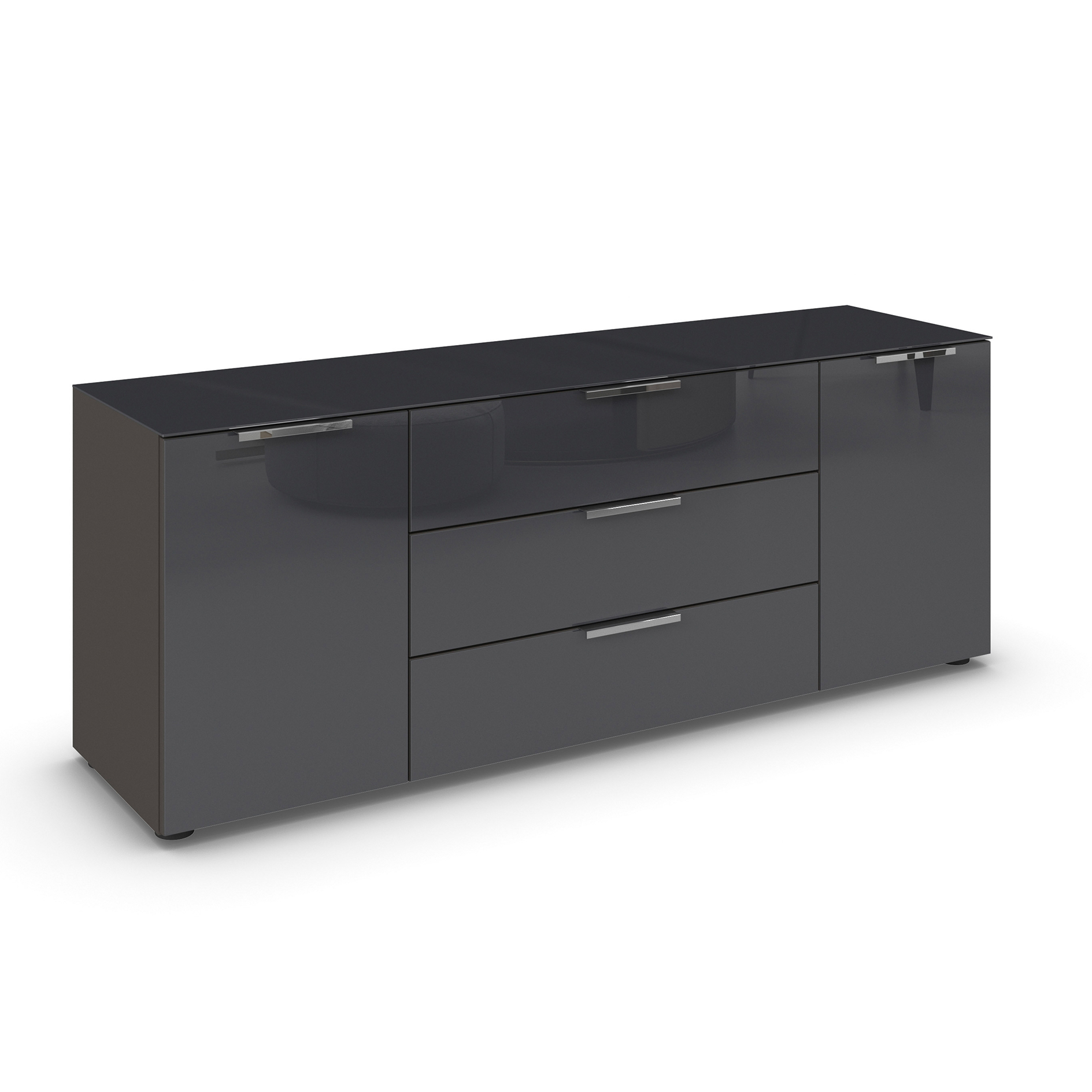 Lowboard - graphit - Basalt - Glasfront - 160 cm