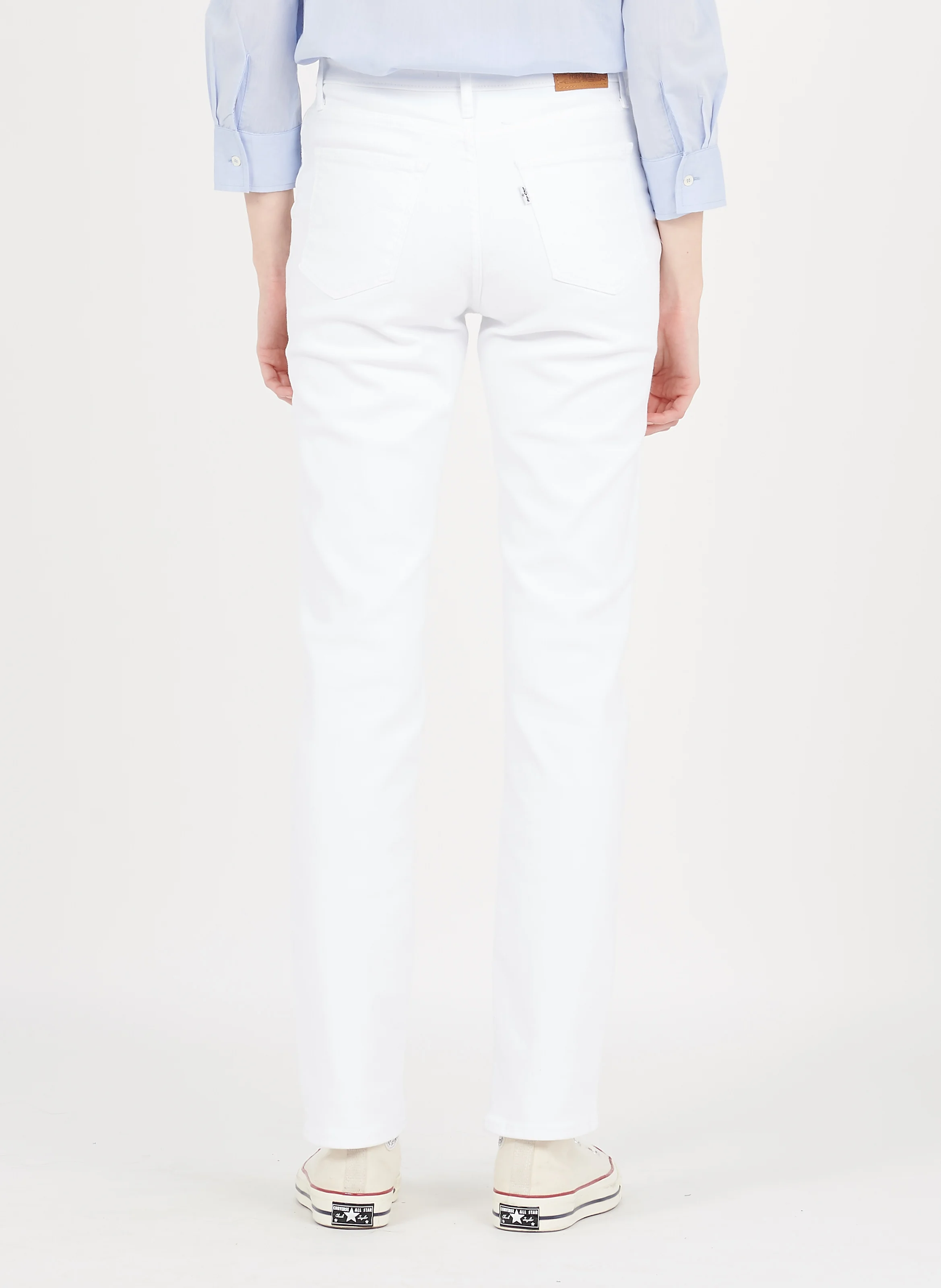724 HIGH RISE STRAIGHT - Jean droit taille haute en coton mélangé | Blanc
