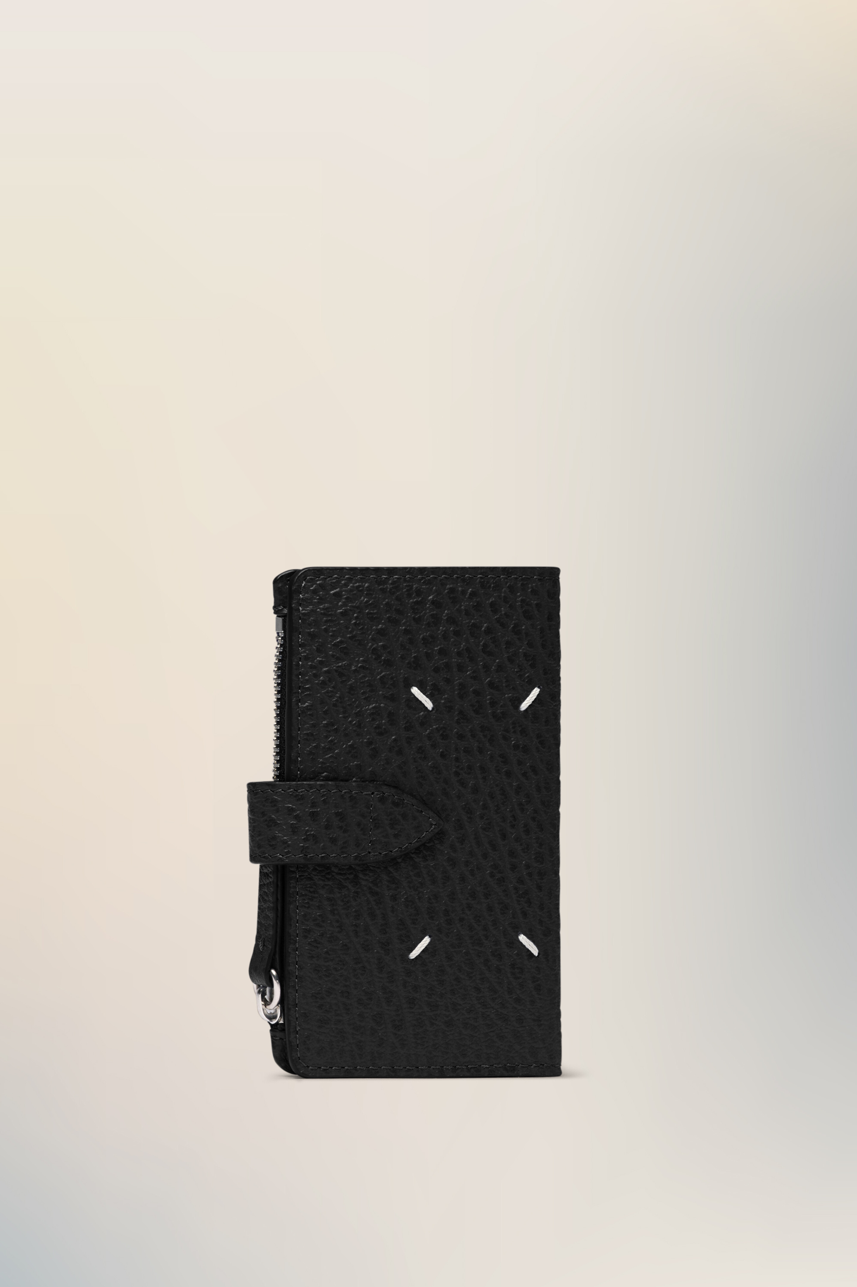 Four stitches zip wallet Noir
