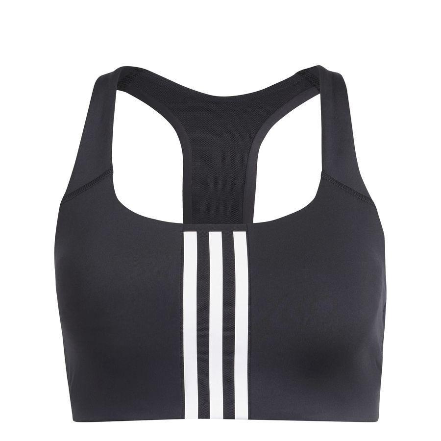 adidas Brassière power Impact Medium Support 3-Stripes - Noir/Blanc Femme
