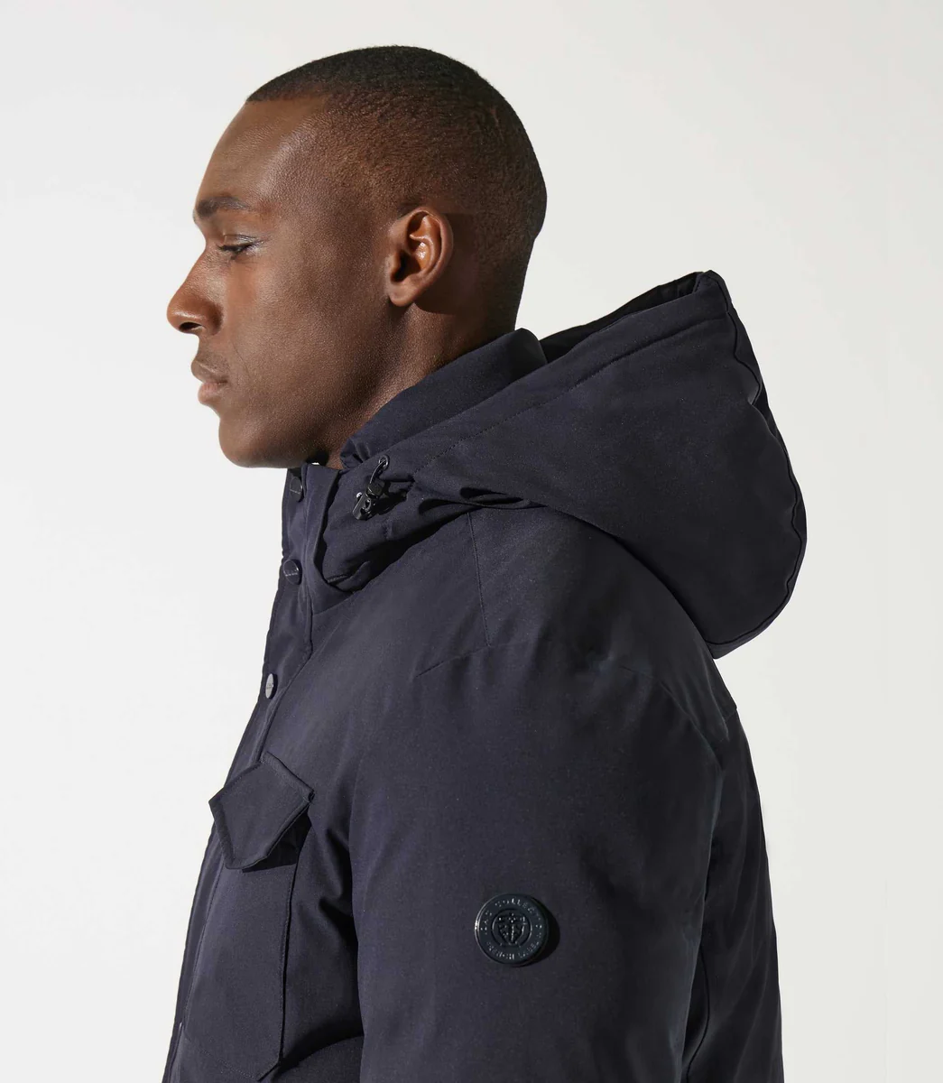 Parka longue 4 poches marine MIRAN