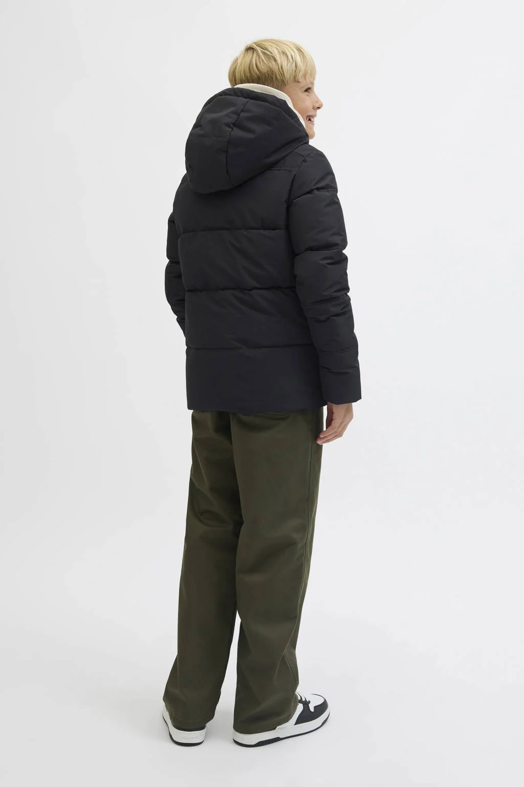 JACK & JONES JUNIOR gewatteerde jas zwart