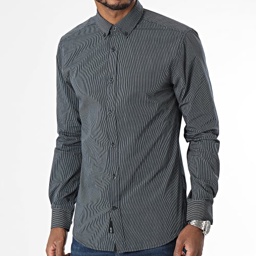 Chemise Manches Longues A Rayures Sky Life Bleu Marine