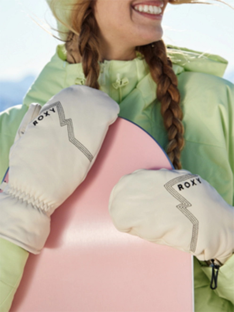 Roxy Eaststorm Leather Mittens buttercream