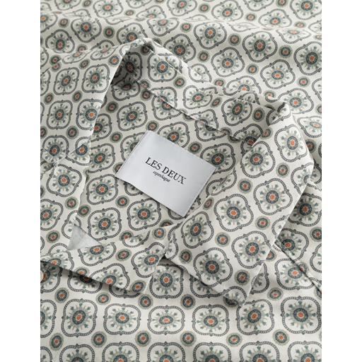Les Deux Tapestry Skjorte, Ivory/Light Jade Green, S