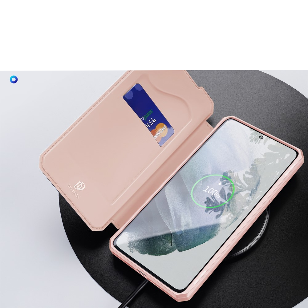 Samsung Galaxy S21 FE 5G Magnet Flip Wallet Cover Leder Tasche - Rosa