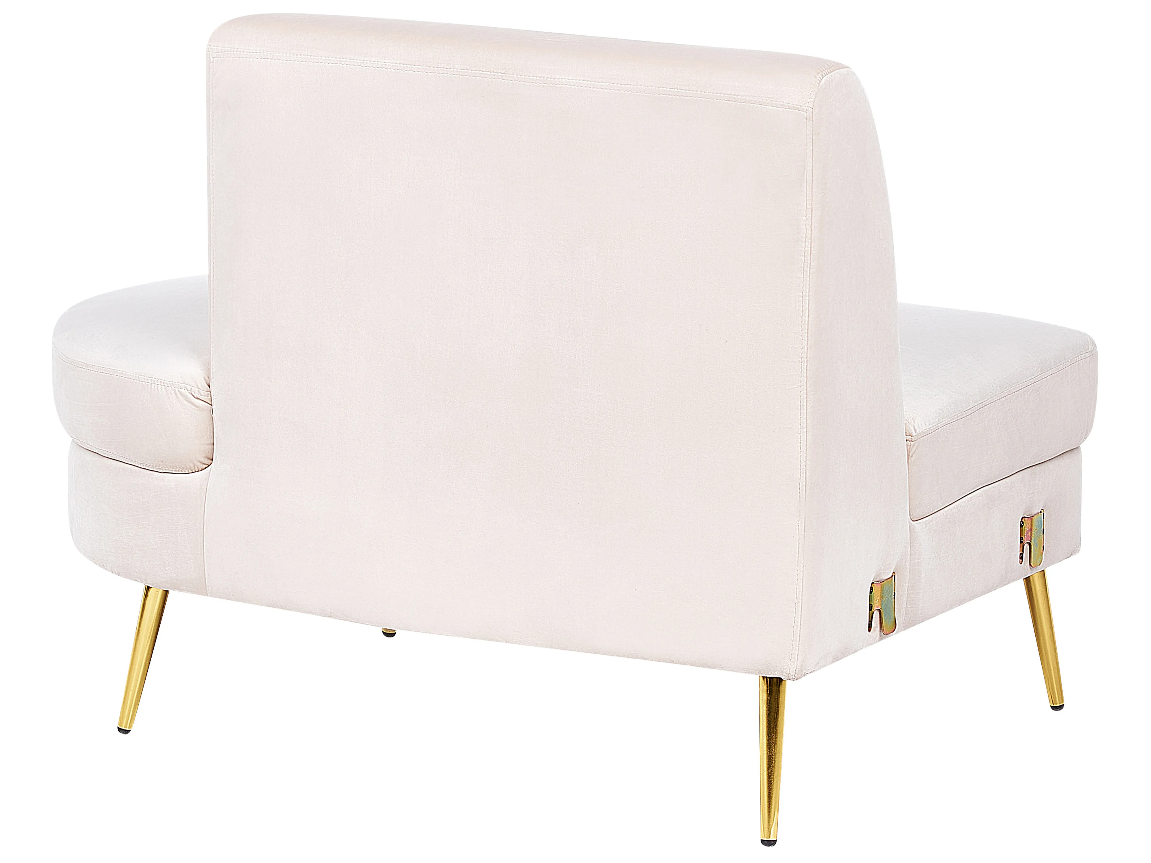 Halfronde bank 4-zits MOSS Fluweel Lichtbeige