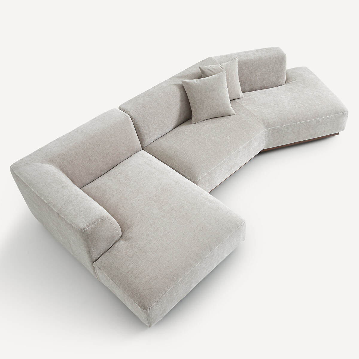 AM.PM<br>Sofá de canto aberto em veludo chenille, Jacopo