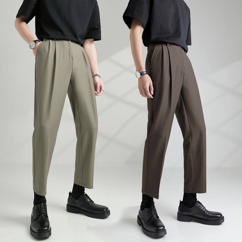 GRAYCIOUS - Hoge taille effen cropped taps toelopende broek