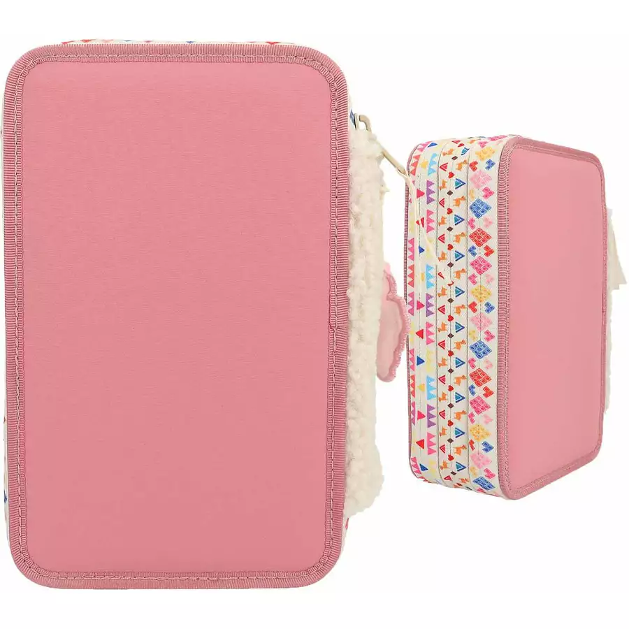 Depesche Federtasche COSY mit Druck TOPModel 7,5 x 13 x 20 cm altrosa