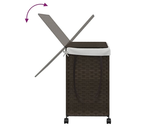 VIDAXL - Panier à linge avec roulettes marron foncé 60x35x60,5 cm