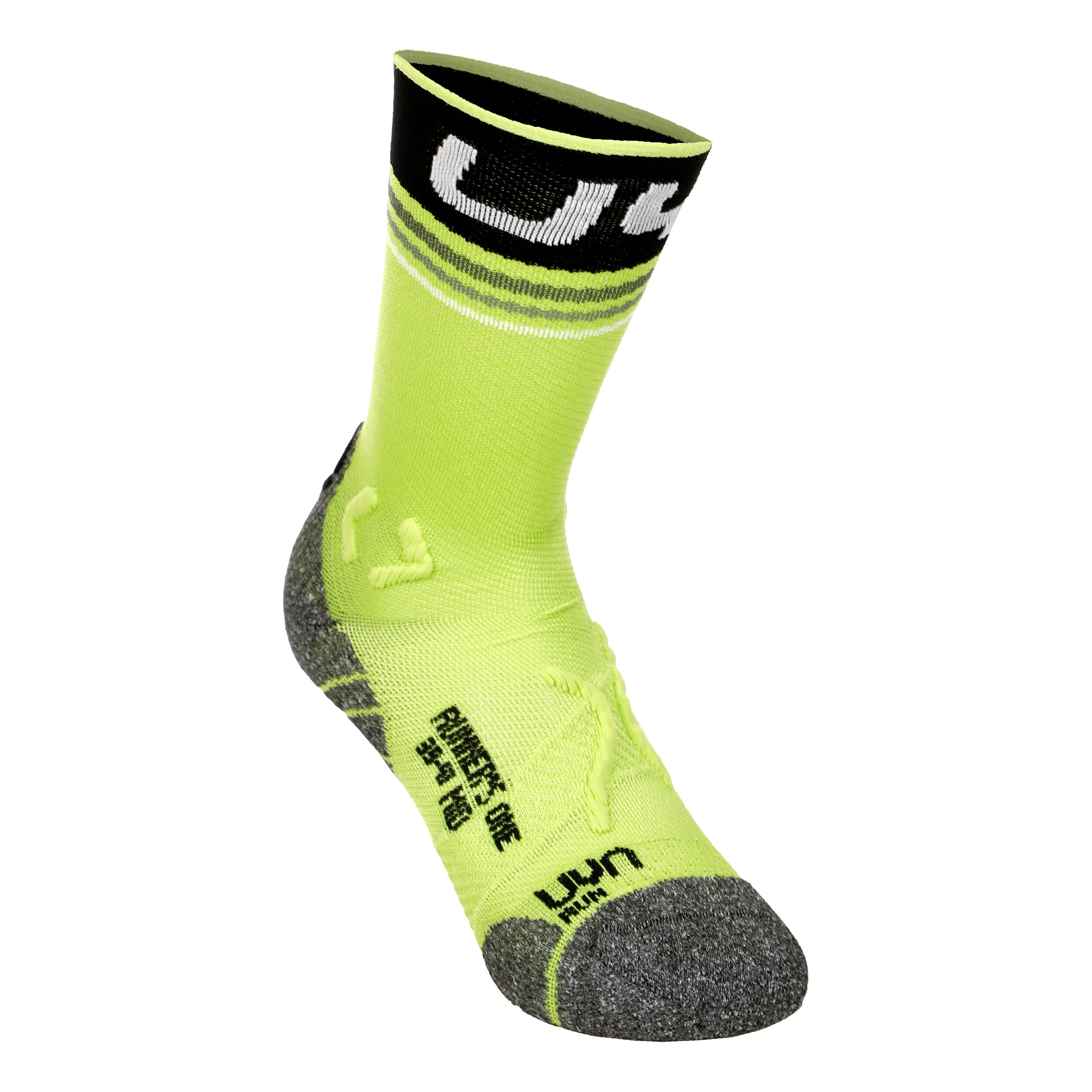 UYN Runner's Mid One Chaussettes De Running Hommes - Vert , Noir