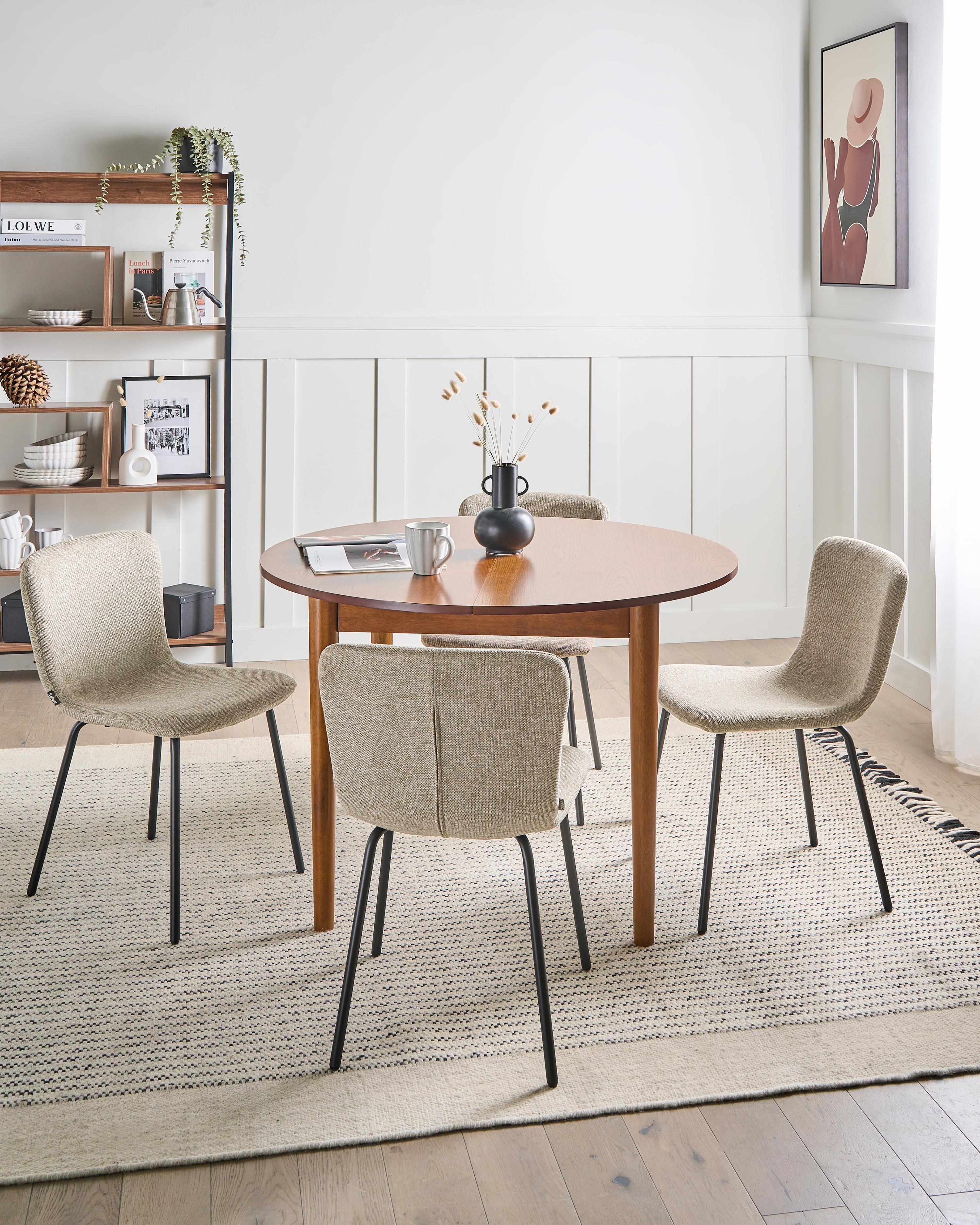 Set van 4 eetkamerstoelen CALDWELL Stof Beige