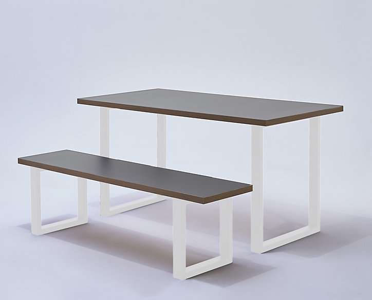 Pied de table rectangle Mottez H. 71 cm métal blanc