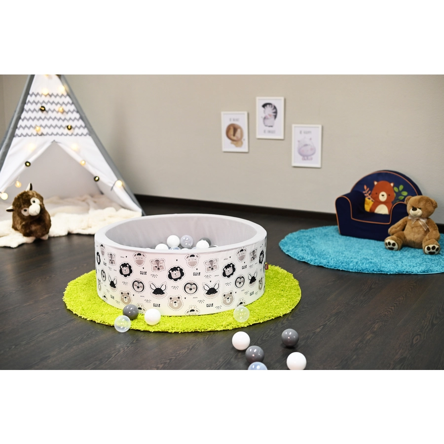 knorr toys® Bällebad soft - Cute Animals - 150 balls greywhitetransparent grau
