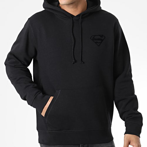 Sweat Capuche Logo Velvet Back Noir Noir