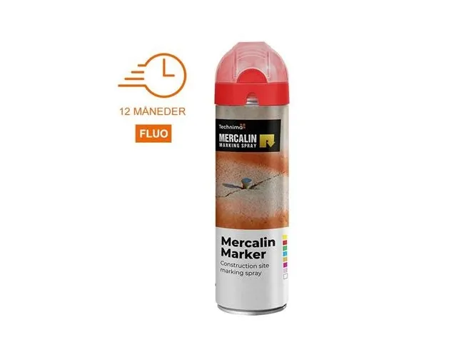 Mercalin Marker fluo 500 ml rød