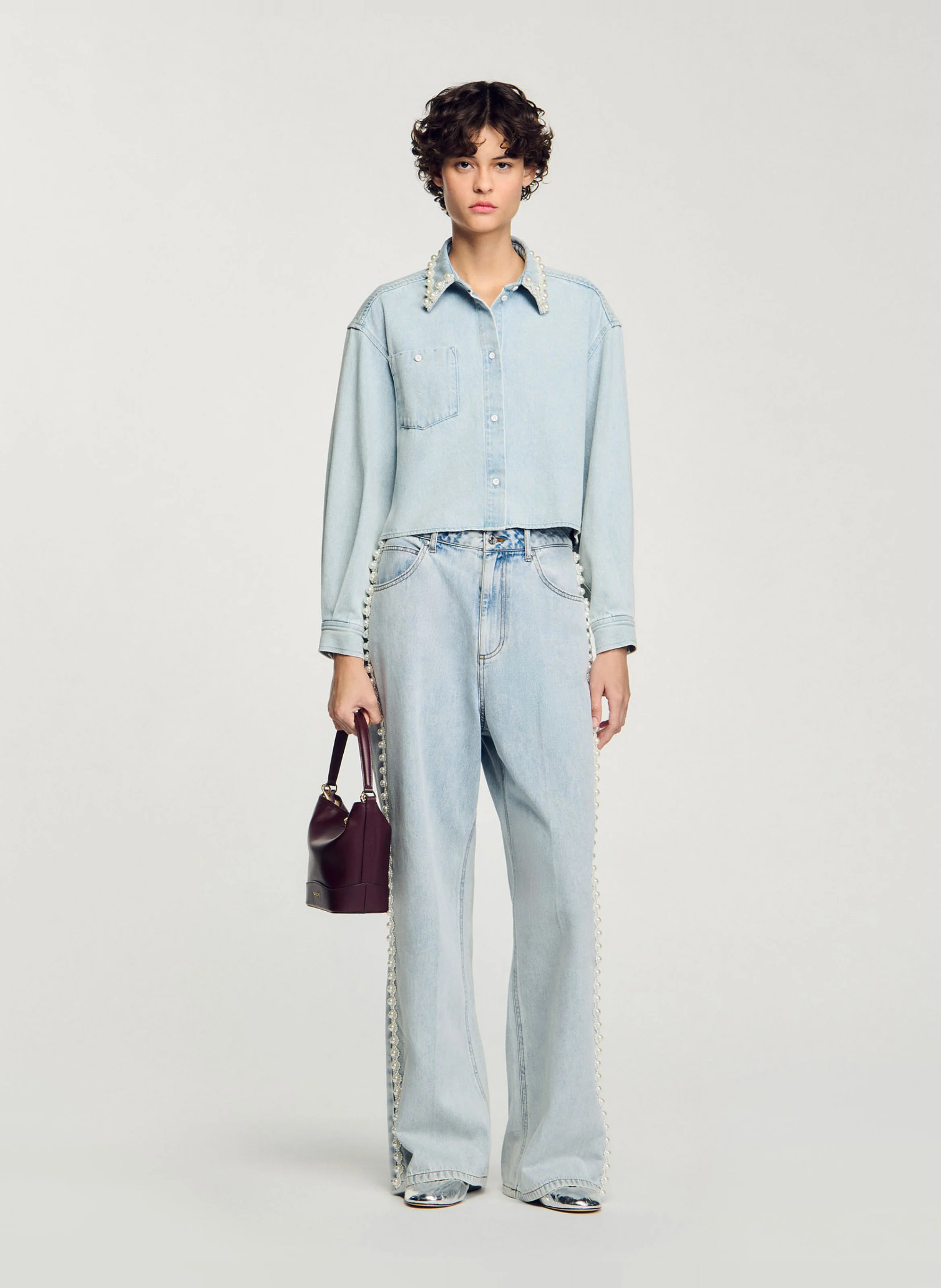 Jean droit en coton | Bleu
