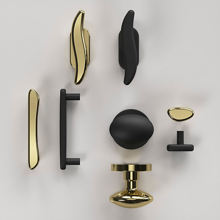 Poignée de meuble en T GoodHome Armel aluminium mat noir l.120mm x l.17mm x H. 30mm entraxe 96mm