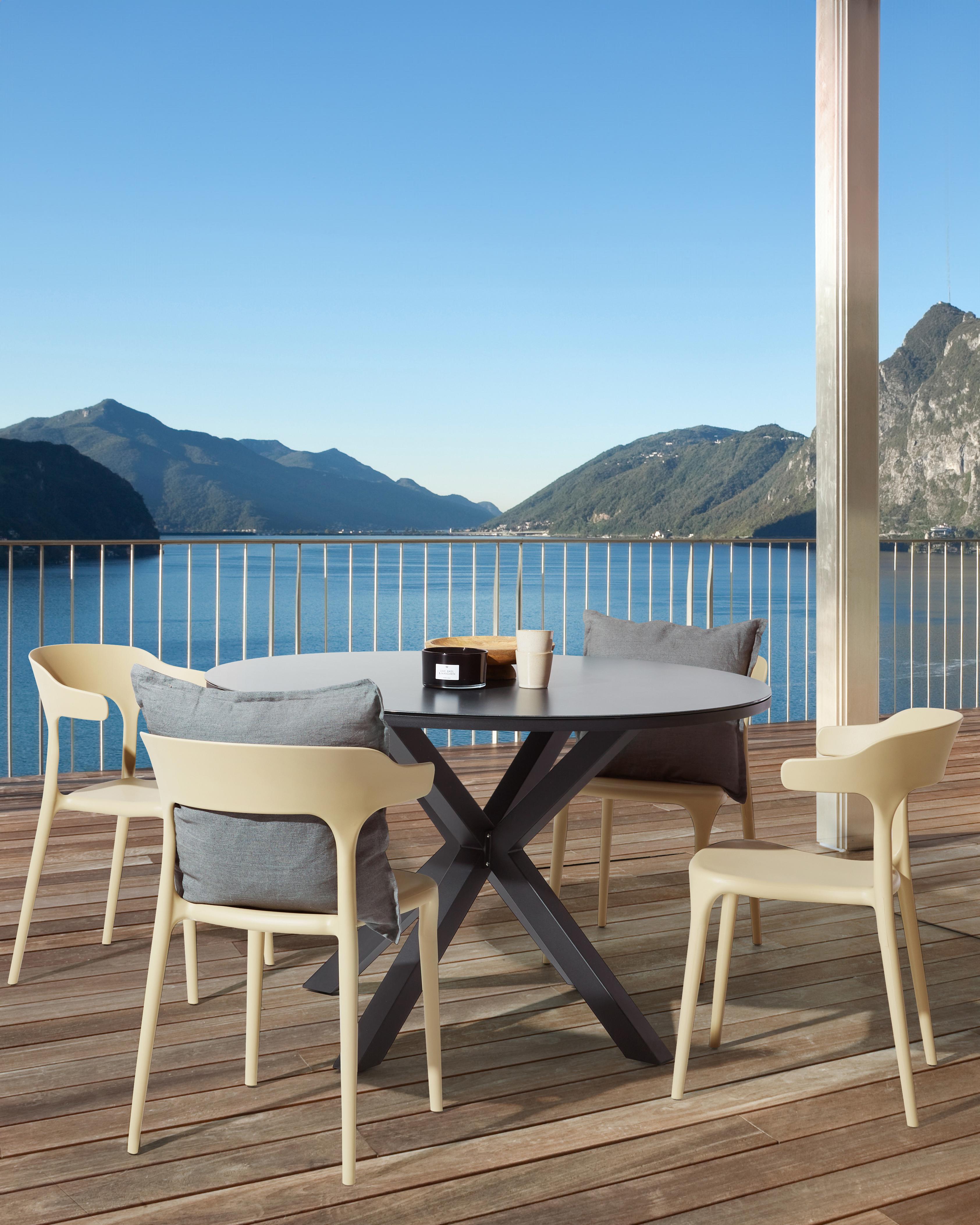 Set van 4 tuinstoelen GUBBIO Zandbeige
