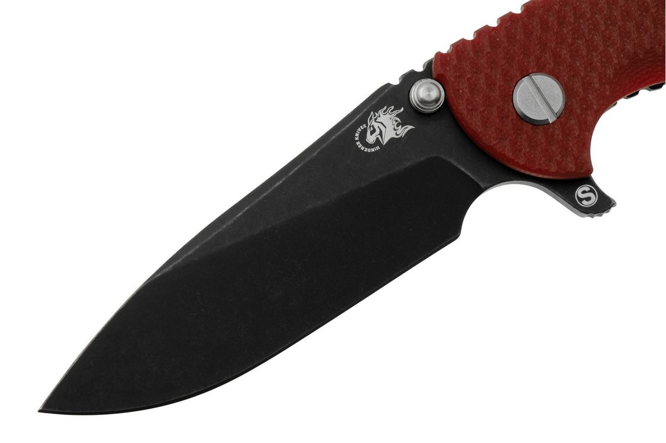 Rick Hinderer XM18 3.5 Skinny Slicer Magnacut Black DLC Red G10, zakmes