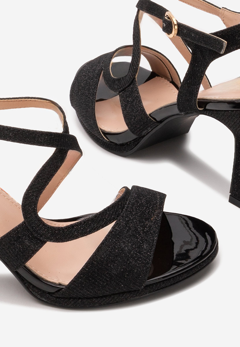 Sandales à talon noires Evonne