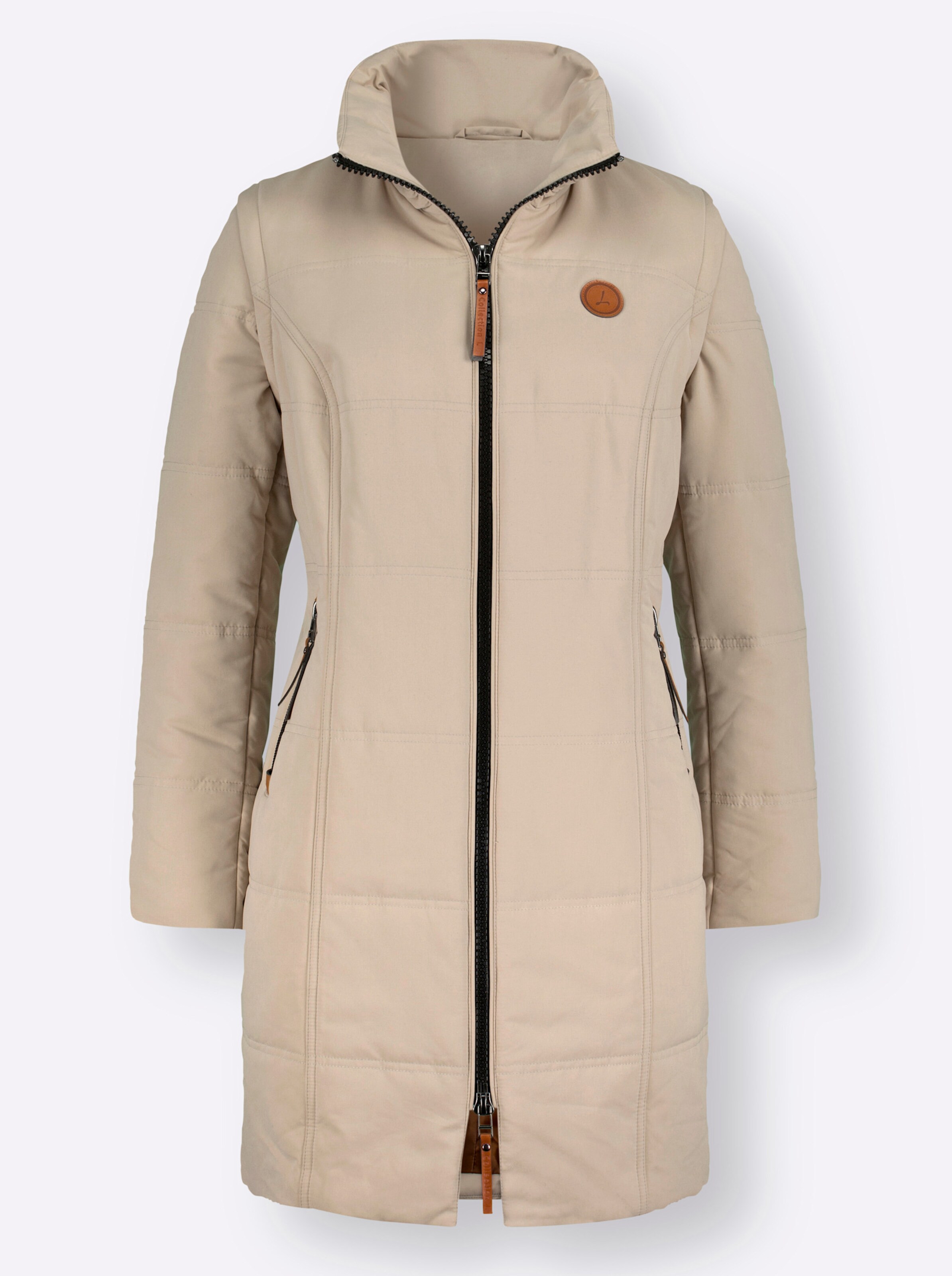 Longjacke in beige