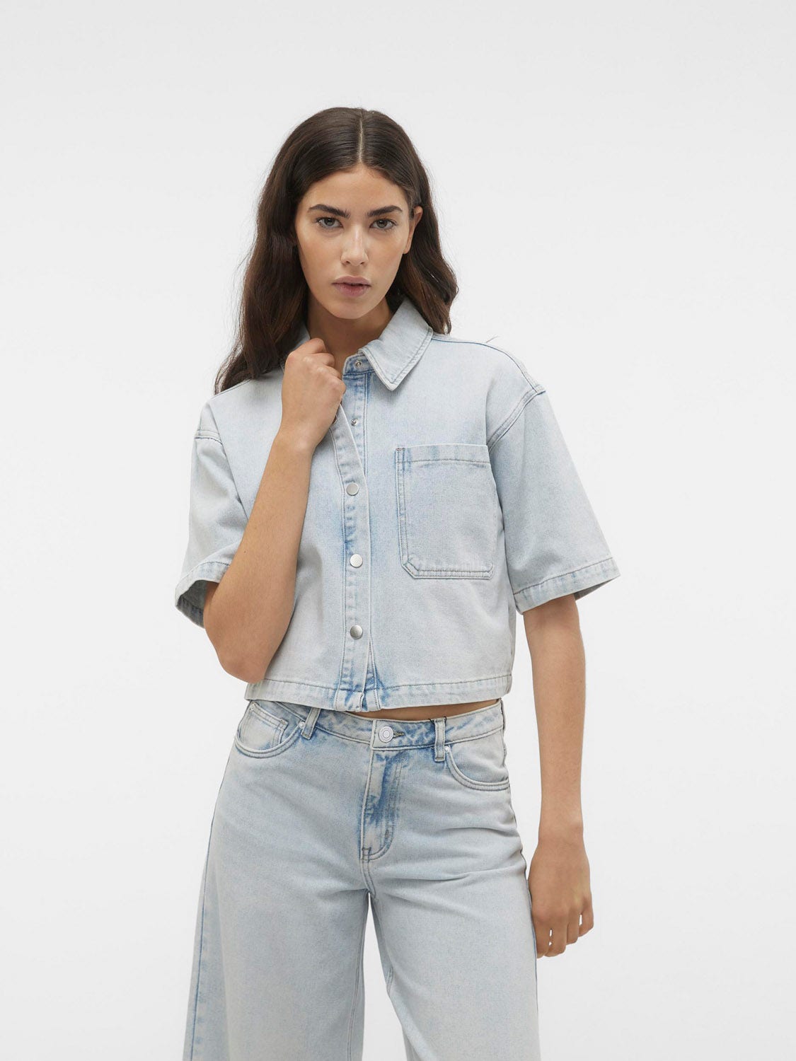 Vero Moda  Lila 2/4 Loose Denim Shirt