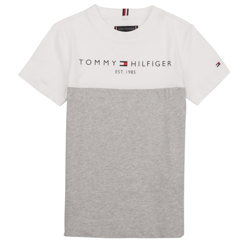 Tommy Hilfiger - ESSENTIAL COLORBLOCK TEE S/S - Blanc / Gris