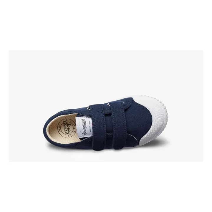Spring Court Baskets Basses Scratchs G2 Canvas | Bleu marine