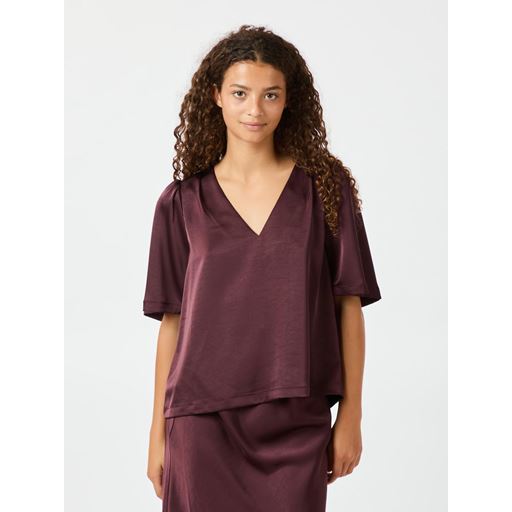 Neo Noir Largo Heavy Bluse, Burgundy, 38