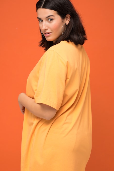 Longshirt, Rundhals, Halbarm, lang geschnitten