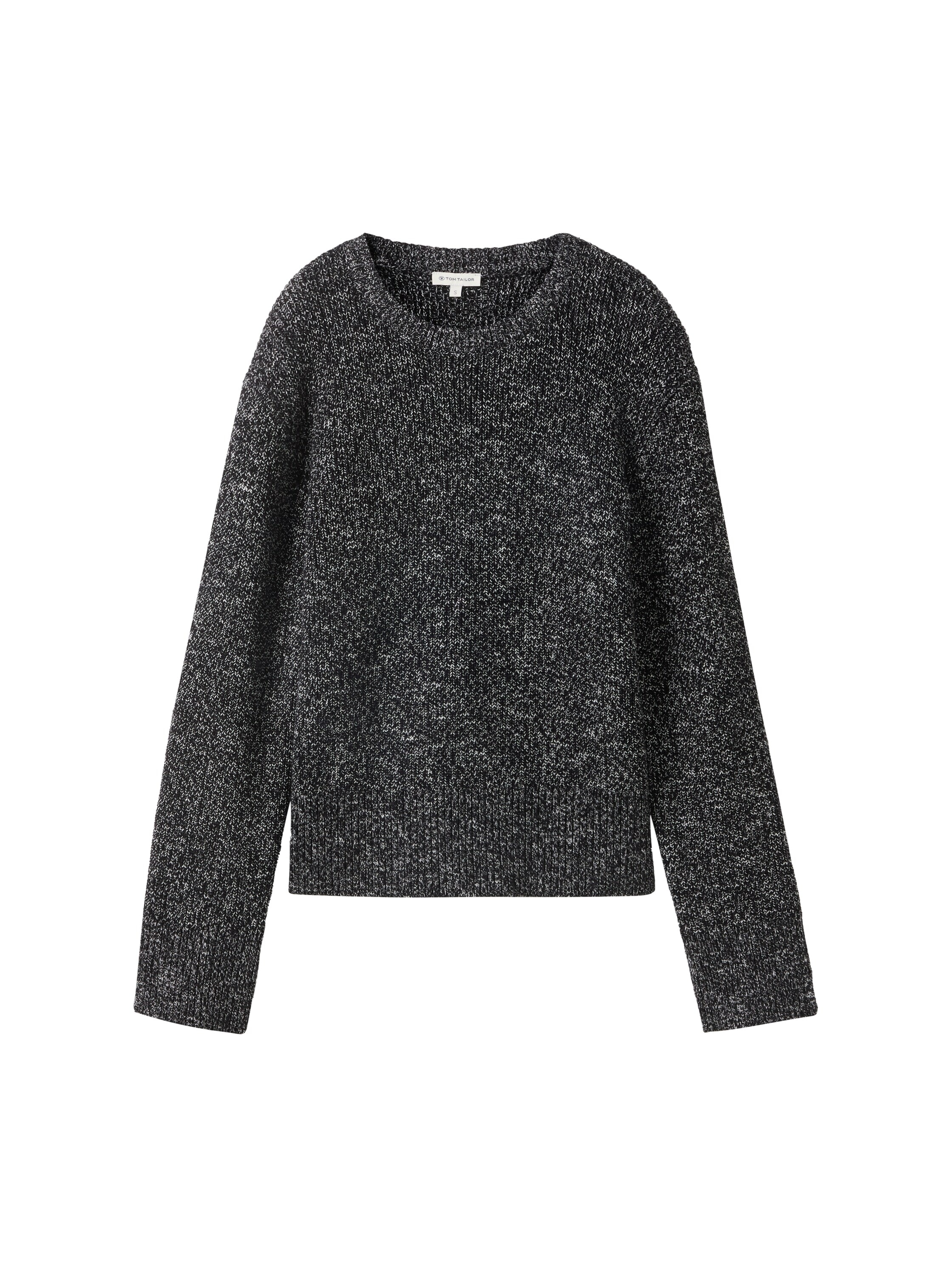 TOM TAILOR V-Ausschnitt-Pullover mit kleinen Schlitzen an Ärmeln und Saum