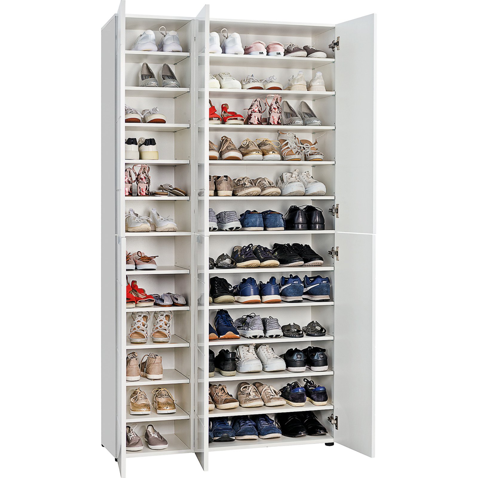 Schuhschrank Mailand Dekor weiss 101 x 194 x 35 cm