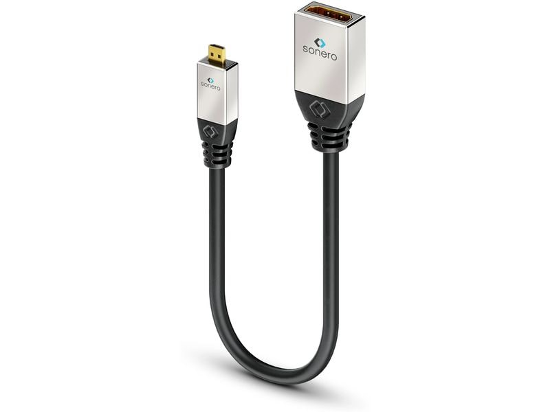 sonero Adapterkabel 4K High Speed Micro-HDMI (HDMI-D) - HDM 4K High Speed Micro HDMI Portsaver Adapter mit Ethernet Kanal