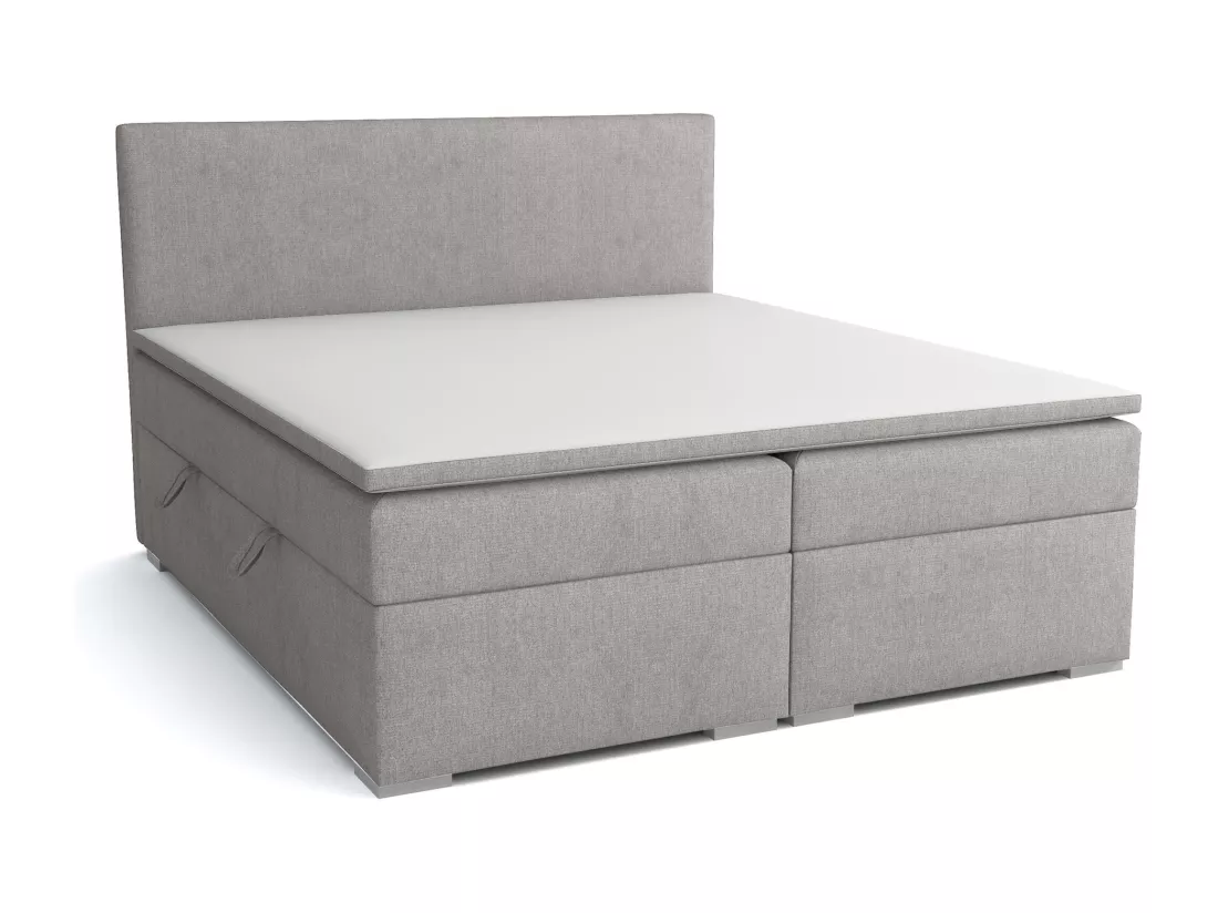LIT BOXSPRING avec surmatelas Ennis 200x200 cm, Lux 05 (Gris clair)