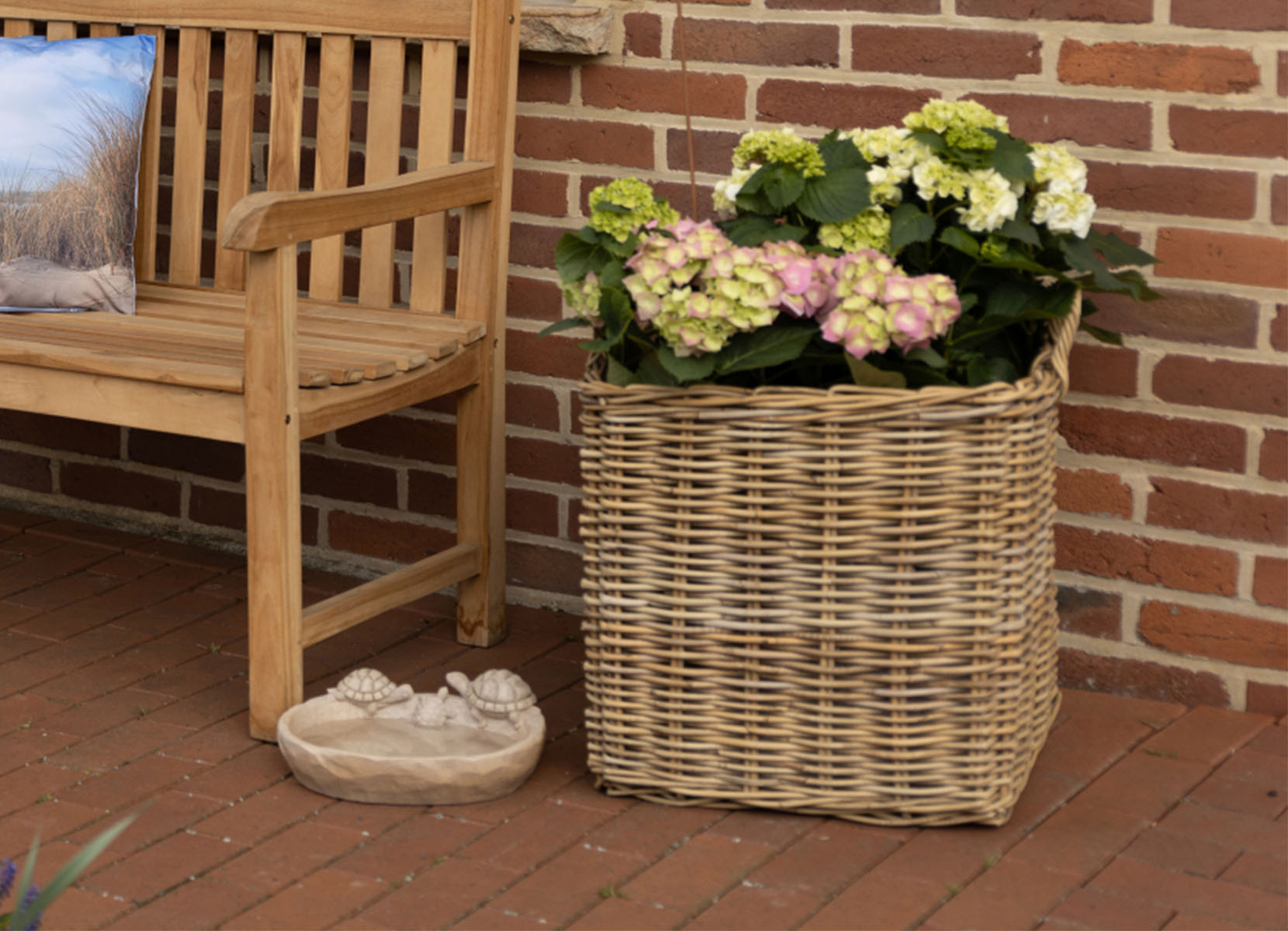 Weidenkörbe Eckig Natural-Grey 3er-Set