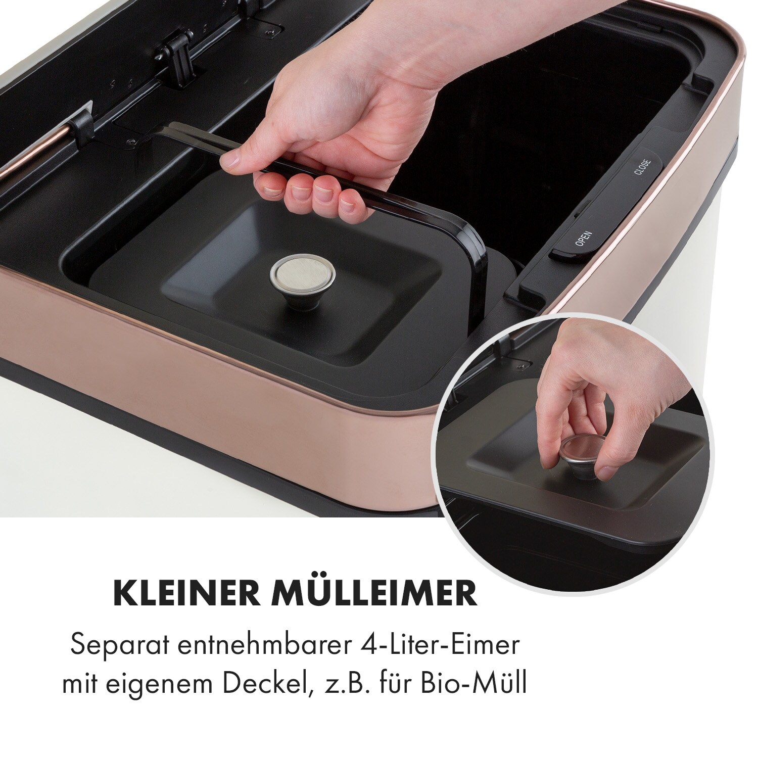 Royal Trash Rose Gold Sensor-Mülleimer 72 Liter Edelstahl