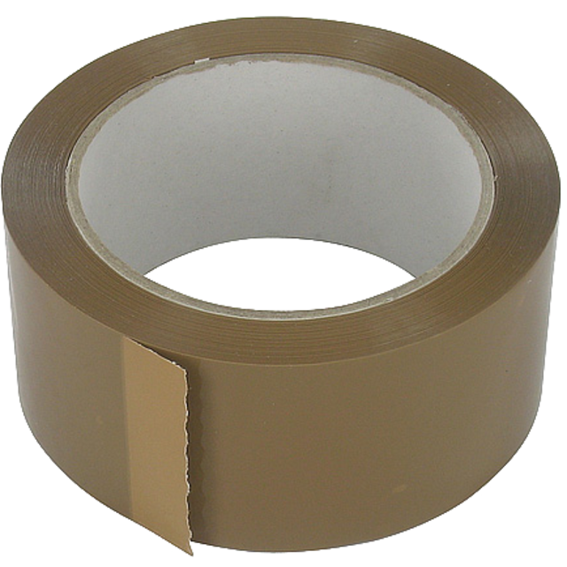 Dozensluittape, PP, 48mm, 66m, bruin