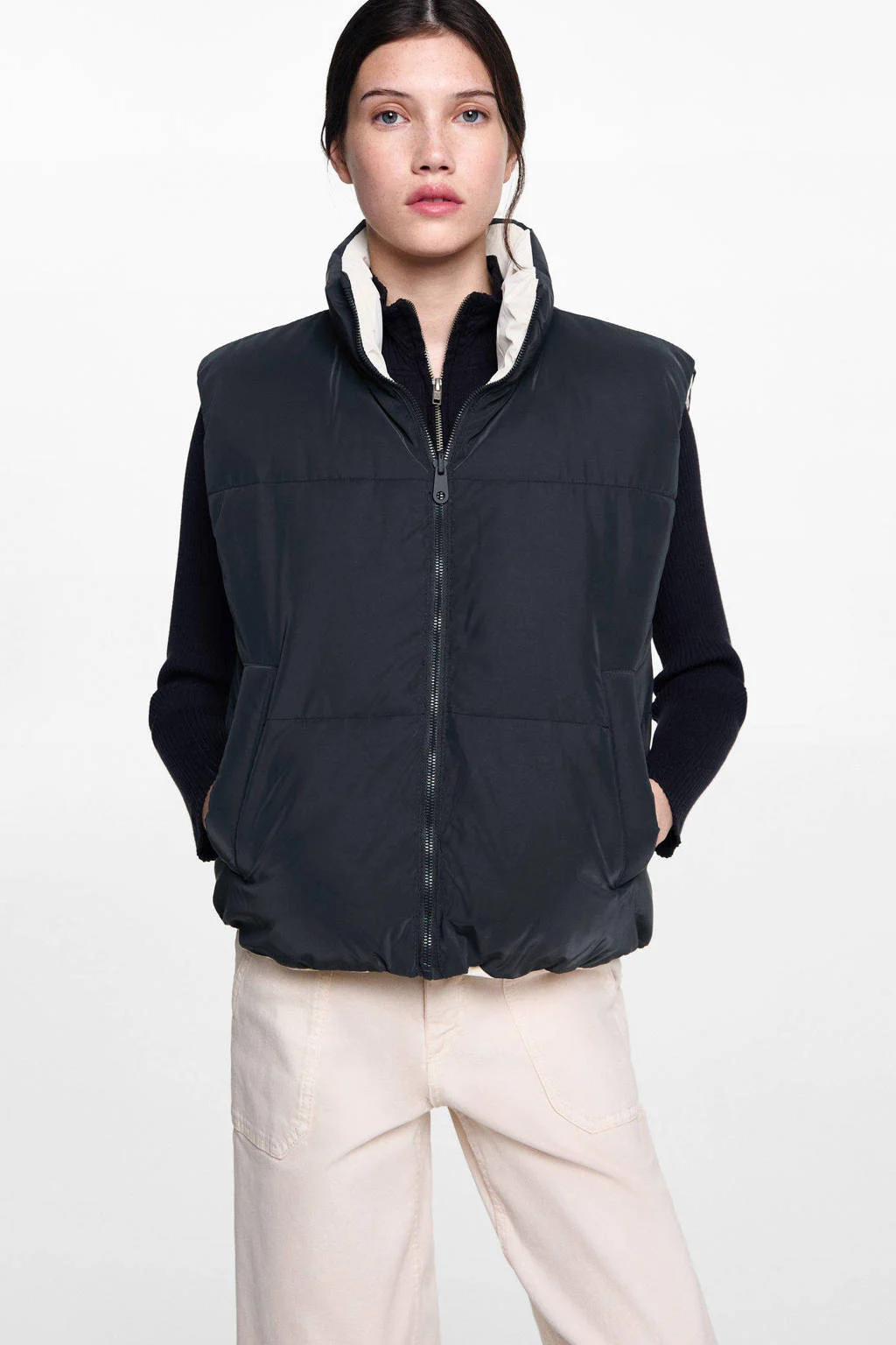 MANGO TEEN coated bodywarmer marine