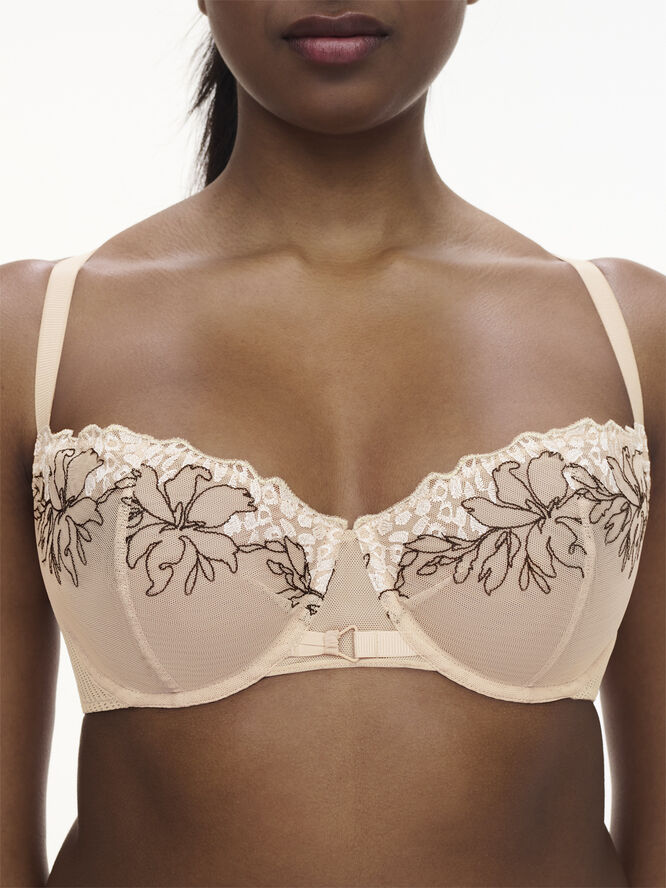 Chantelle Pulp Spice Half Cup Bra Clay nude/black