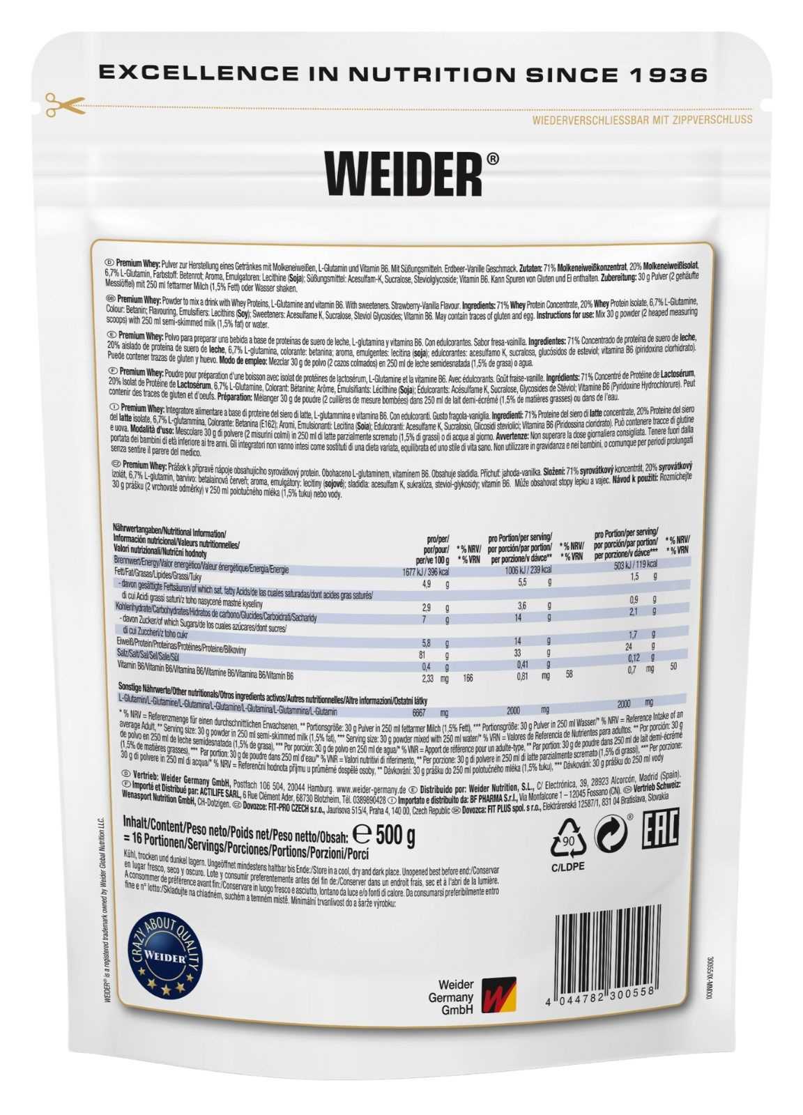 Weider Proteína Whey Premium 500g
