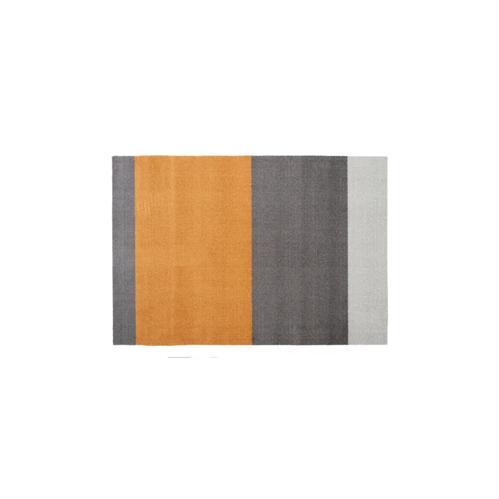 tica copenhagen - Stripes Horizontal Läufer, 90 x 130 cm, hellgrau / stahlgrau / dijon