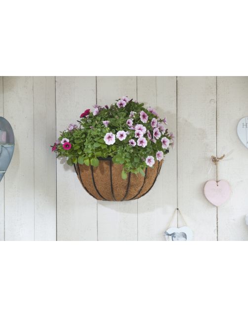 Nature Hanging Basket Smeedijzer - Ophangen En Haken - 20.2x40.3x18.7 cm Zwart