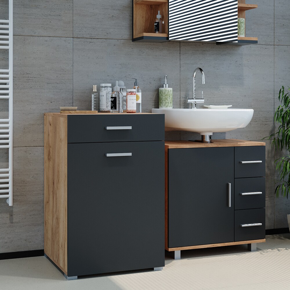 Vicco Wäschekorb Wäscheschrank Badschrank Matteo ANT/GKO Waschmaschinenschrank