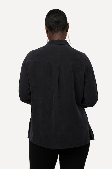 Cuprobluse, Stickerei, Hemdkragen, Langarm