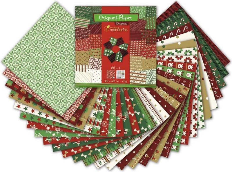 Origami Papier - Kerst - 60 Vellen - 20 x 20 cm - 70 g