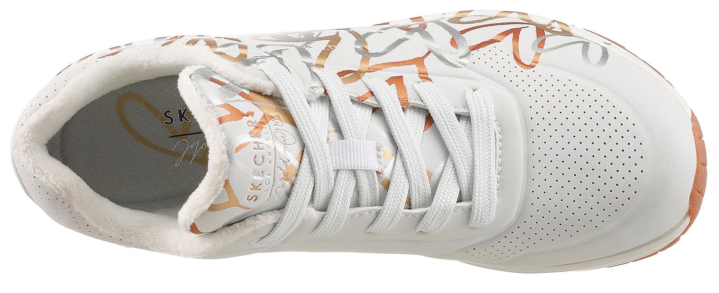 Skechers Sneaker »UNO - METALLIC LOVE«  Freizeitschuh, Halbschuh, Schnürschuh mit trendigen Metallic-Print